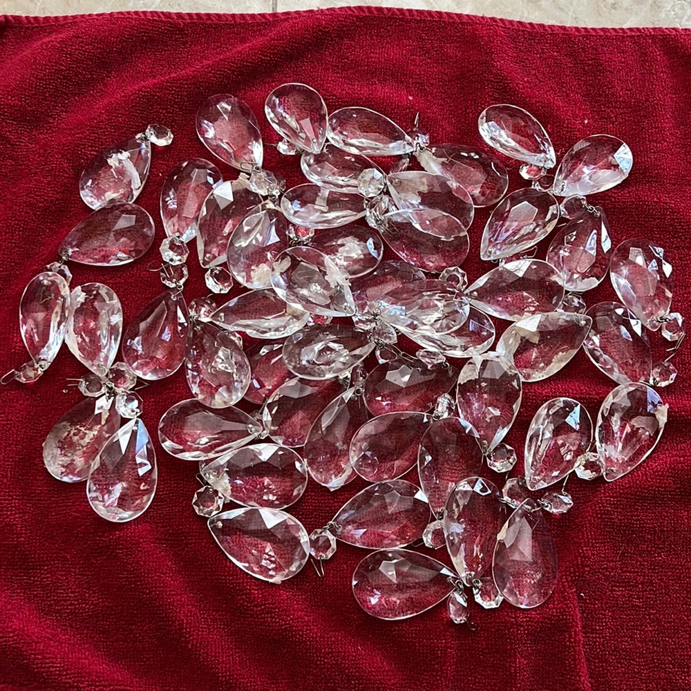 50+ leaded crystal chandelier drops vintage